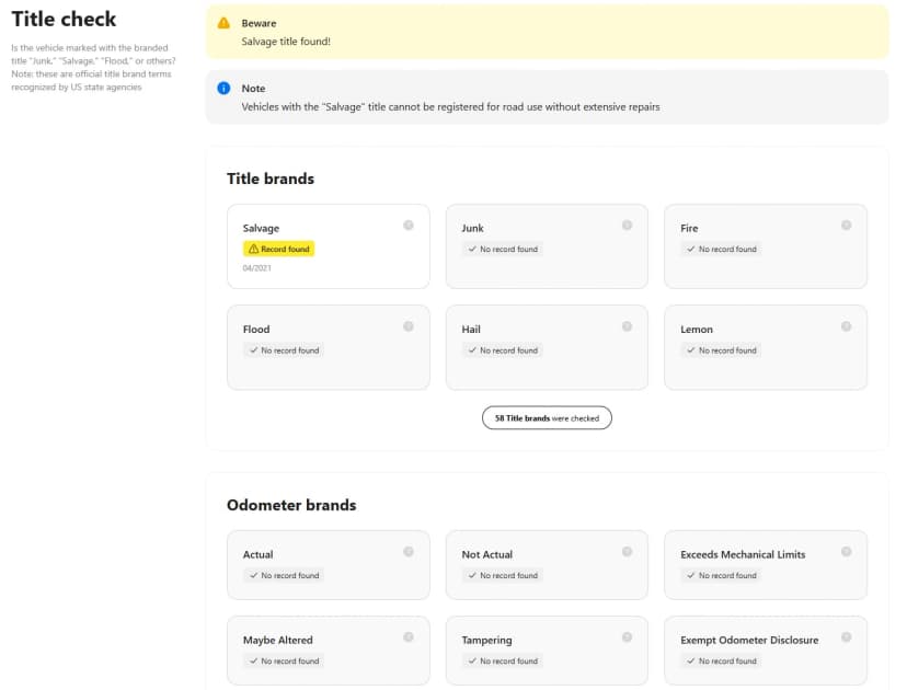 Pro Vin Check Vehicle Reports Title Check
